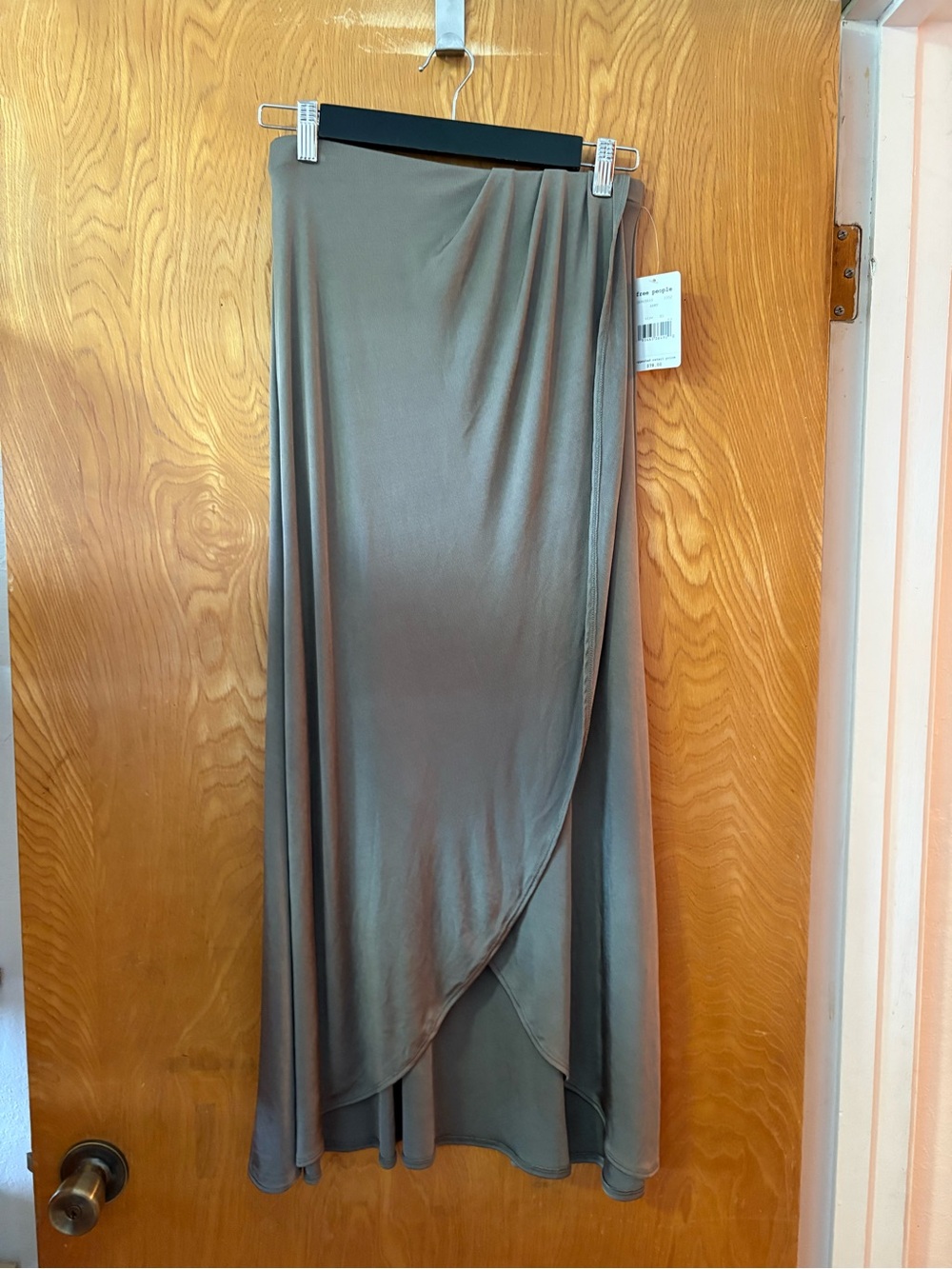 Free People Olive-Taupe Wrap Maxi Skirt XS - Picture 2 of 8